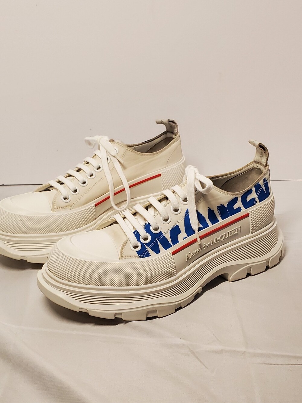 Authentic Alexander McQueen White Platform Sneakers Size 40 - Picture 3 of 11